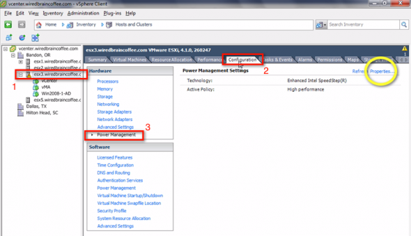 Configuring Power Management in vSphere Client