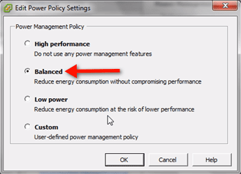 Choosing a Power Management Policy in vSphere