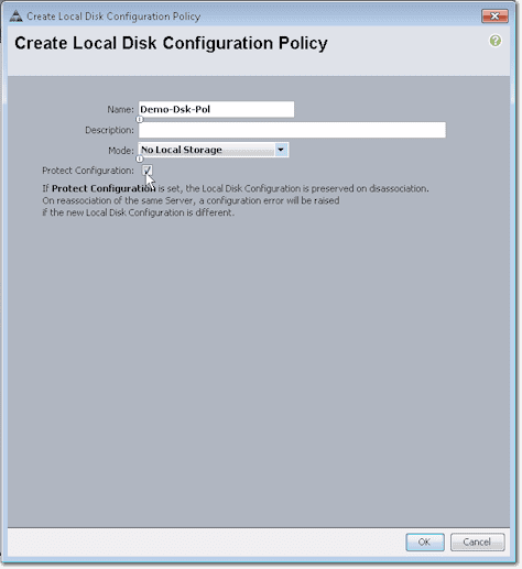 setting local disk configuration policy