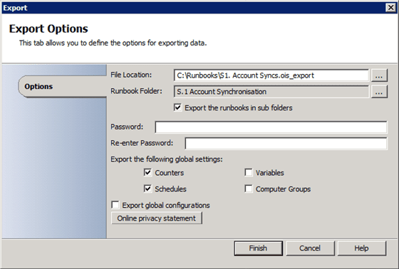 System Center 2012 SP1 - Orchestrator: Export Runbook