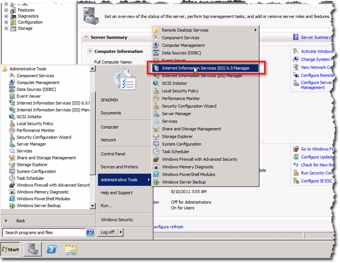 IIS 6 Manager