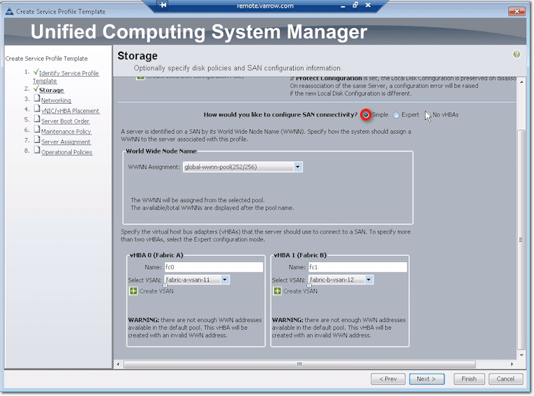 simple configuration san connectivity