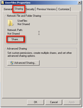 Windows Explorer share button