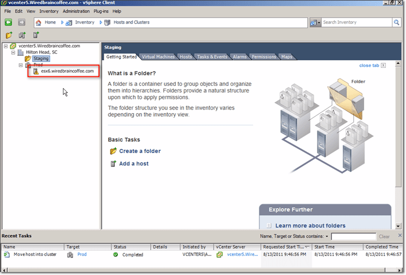 Esxi host moved