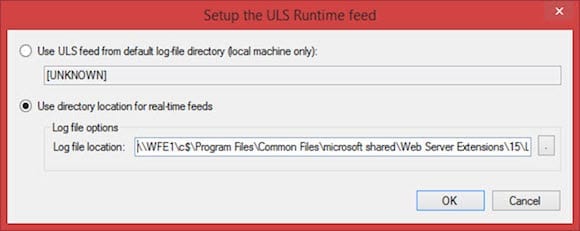 Running ULS Viewer setup feed