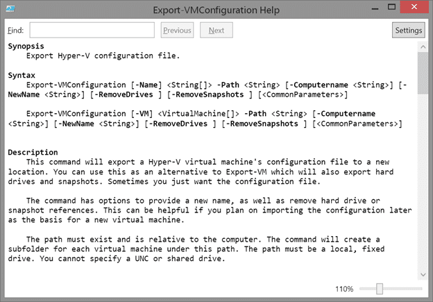 Export-VMConfiguration Help. (Image Credit: Jeff Hicks)