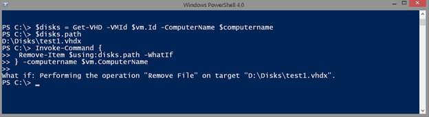 Using PowerShell remoting to delete file. (Image Credit: Jeff Hicks)