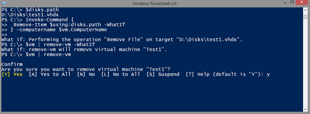 Using Remove-VM with Windows PowerShell. (Image Credit: Jeff Hicks)