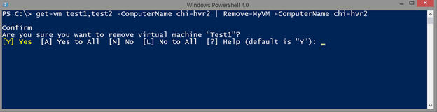 Piping an expression to Remove-MyVM with PowerShell. (Image Credit: Jeff Hicks)