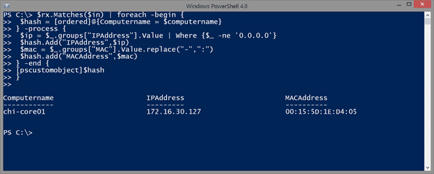 Customizing the MAC address with the Replace() method. (Image Credit: Jeff Hicks)