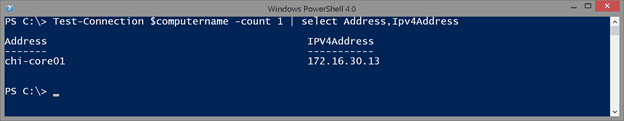 Using the Test-Connection cmdlet in PowerShell to limit to a single ping. (Image Credit: Jeff Hicks)