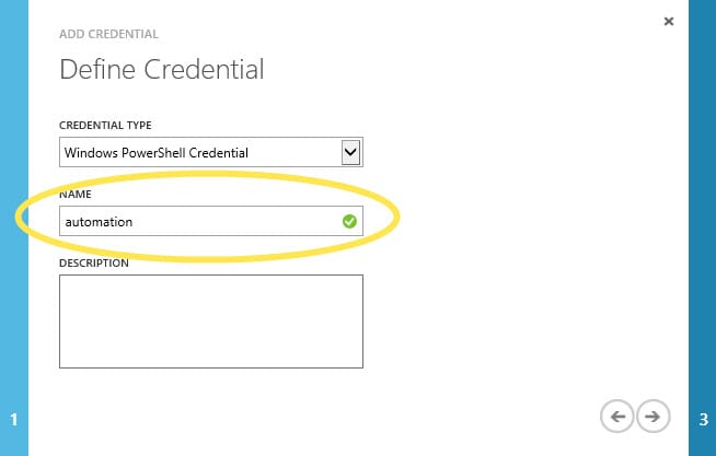 Creating a new Azure Automation credential asset. (Image Credit: Russell Smith)