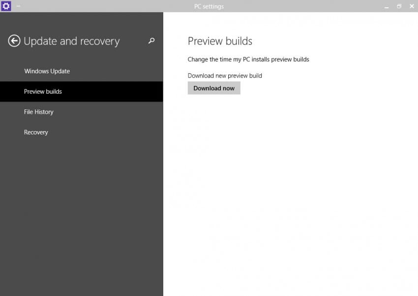 Checking for a new preview build in Windows 10 Technical Preview. (Image Credit: Russell Smith)
