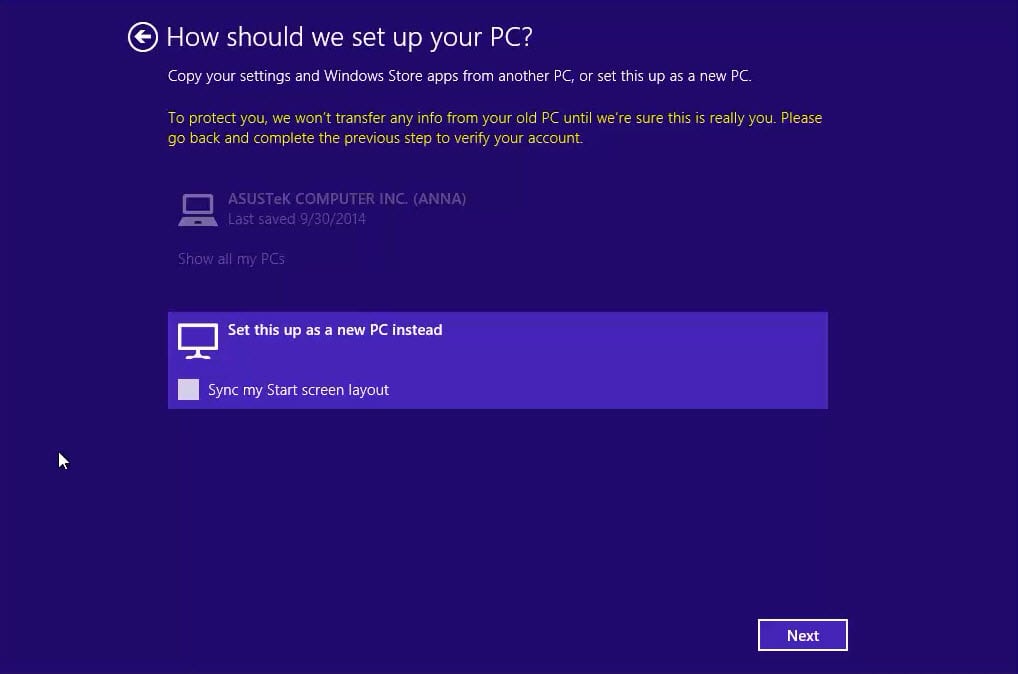 Configure Windows 10 Technical Preview as a new computer (Image: Russell Smith)