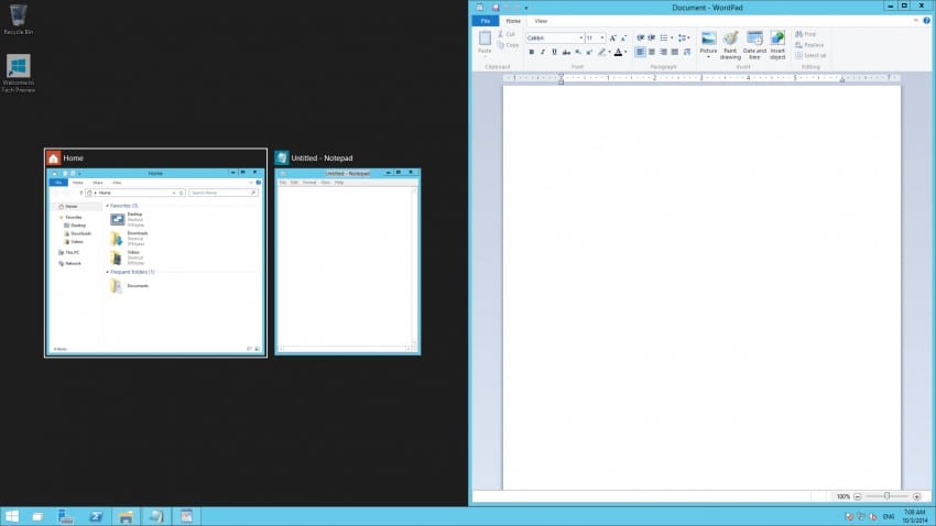 Snap Assist in Windows 10 Technical Preview (Image: Russell Smith)