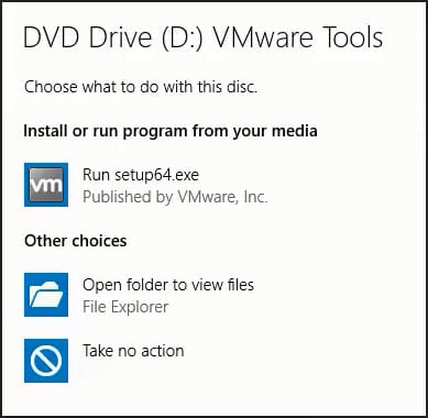 Install the VMware Tools (Image: Russell Smith)