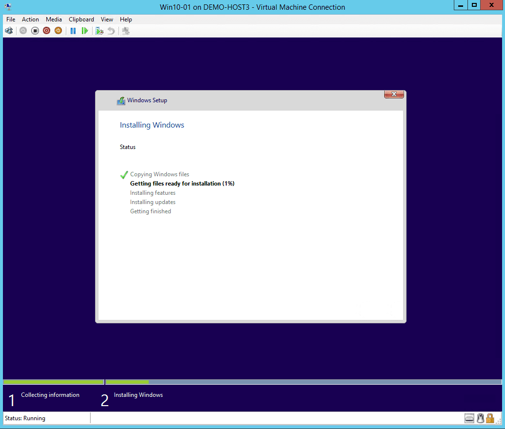 Waiting for Windows 10 to install in a Hyper-V VM