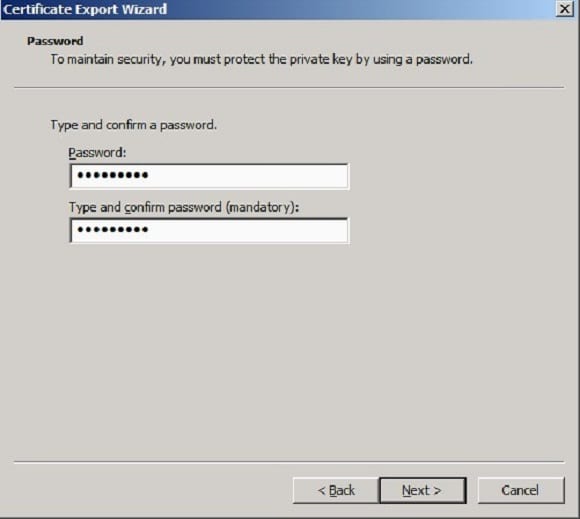 Choosing and confirming password in the Certificate Export Wizard. (Image Credit: Krishna Kumar)