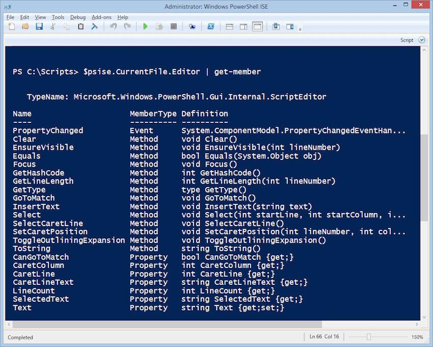 Using Get-Member with the PowerShell ISE Object Editor. (Image Credit: Jeffery Hicks)
