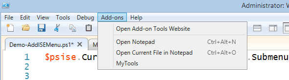 Prepping the MyTools option to include a submenu item. (Image Credit: Jeff Hicks)