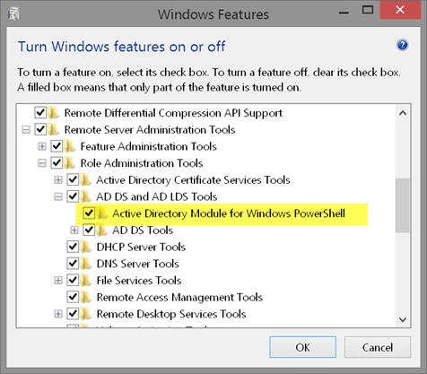 Turning on the Active Directory Module for Windows PowerShell feature. (Image Credit: Jeff Hicks)