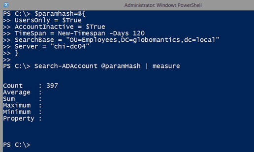 Using the timespan parameter with Search-ADAccount in Windows PowerShell. (Image Credit: Jeff Hicks)