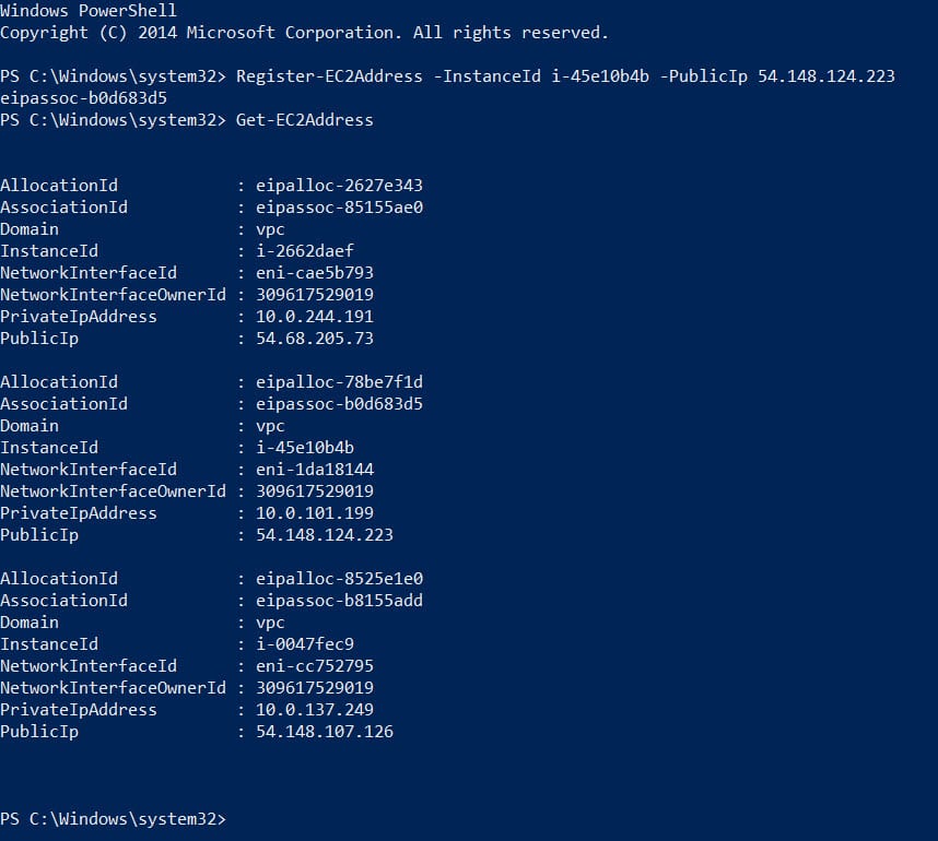 Register an Elastic IP address with an EC2 instance in Amazon Web Services. (Image Credit: Russell Smith)