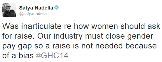 Satya Nadella quickly apologies for his poorly worded advice to women in IT