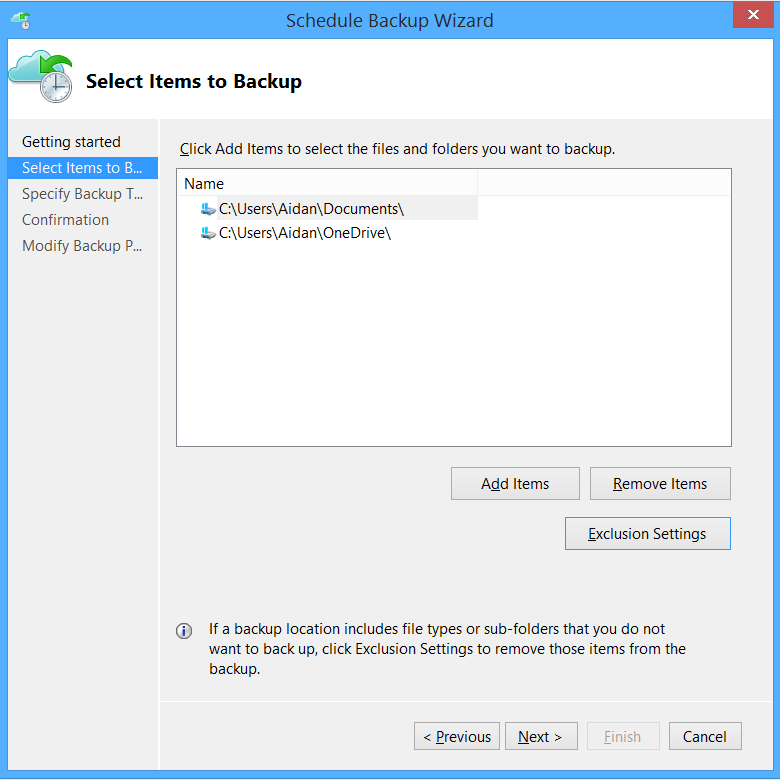 Selecting items to backup to Microsoft Azure. (Image Credit: Aidan Finn)