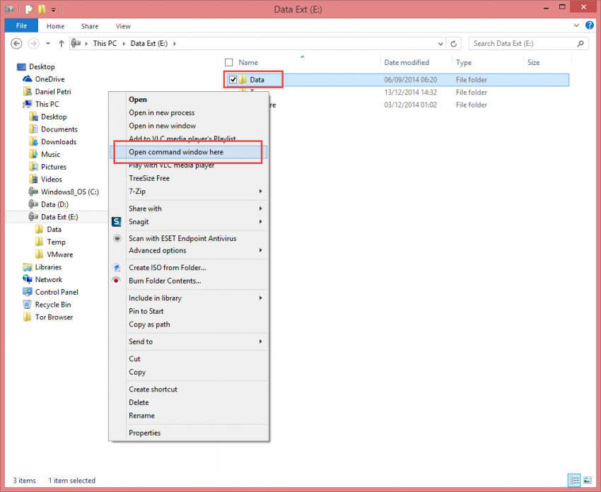 Open Command Prompt in Folder Using Windows Explorer