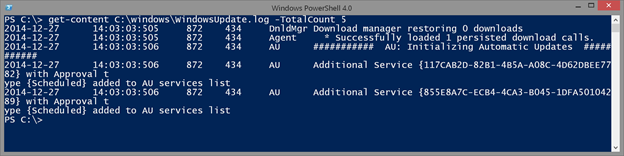 Using the get-content cmdlet in Windows PowerShell to get a glance of the data. (Image Credit: Jeff Hicks)