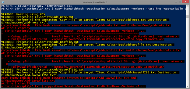 Resulting errors from hashing in Windows PowerShell. (Image Credit: Jeff Hicks)