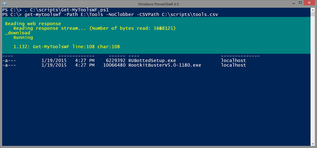The PowerShell script in action. (Image Credit: Jeff Hicks)