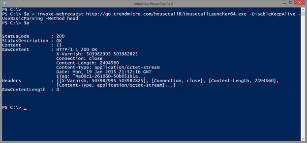 Using the Invoke-WebRequest cmdlet in PowerShell to test the Uniform Resource Identifier (URI). (Image Credit: Jeff Hicks)