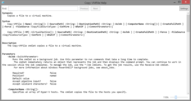 Copy-VMFile help in Windows PowerShell. (Image Credit: Jeff Hicks)