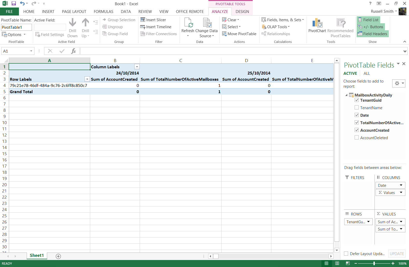 Connect to the Office 365 Reporting Service from Excel