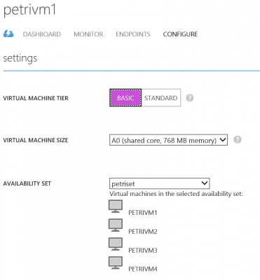 Changing the tier and specification of an Azure virtual machine (Image Credit: Aidan Finn)