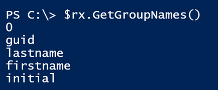 Using the GetGroupNames() method in Windows PowerShell. (Image Credit: Jeff Hicks)