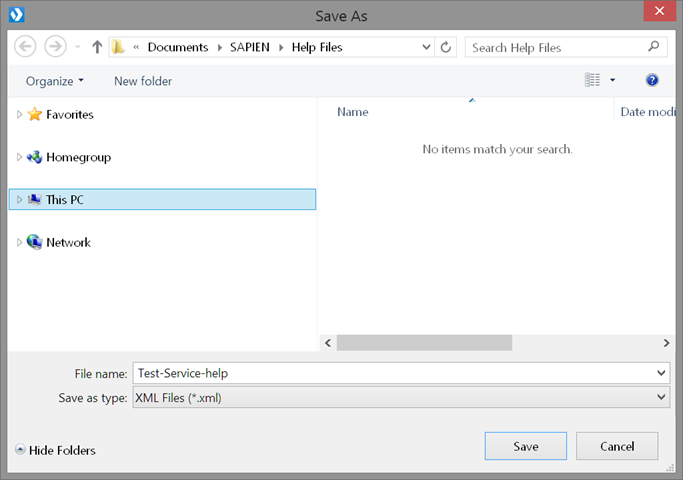 Saving the help file in SAPIEN PowerShell Help Writer 2015. (Image Credit: Jeff Hicks)