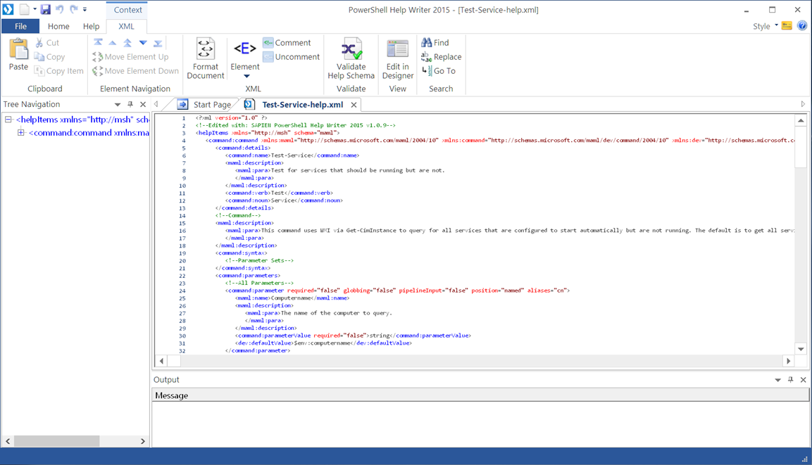 Option to edit the file as XML in SAPIEN PowerShell Help Writer 2015. (Image Credit: Jeff Hicks)