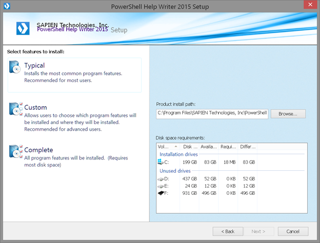 Custom installation for SAPIEN's PowerShell Help Writer 2015. (Image Credit: Jeff Hicks)