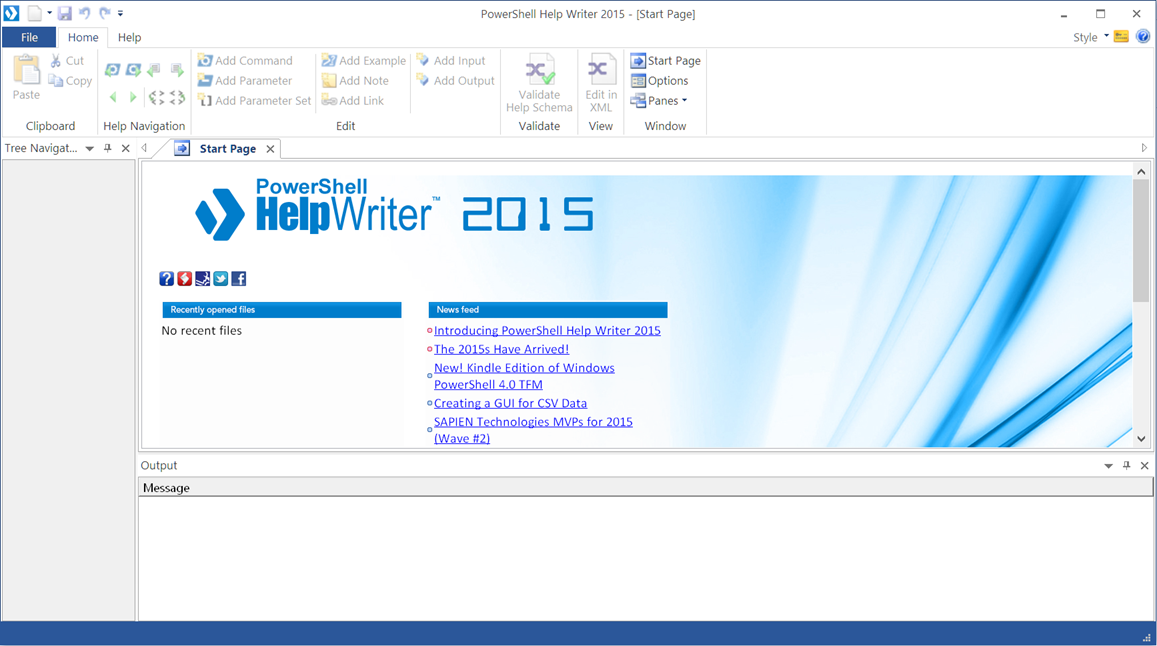 SAPIEN's PowerShell Help Writer 2015 start page. (Image Credit: Jeff Hicks)