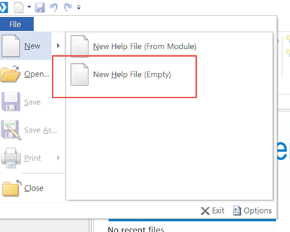 Creating a new help file in SAPIEN's PowerShell Help Writer 2015. (Image Credit: Jeff Hicks)