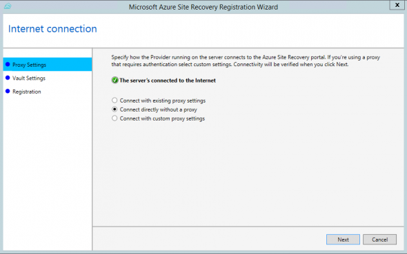 Configure proxy settings for replicating to Azure Site Recovery (Image Credit: Aidan Finn)
