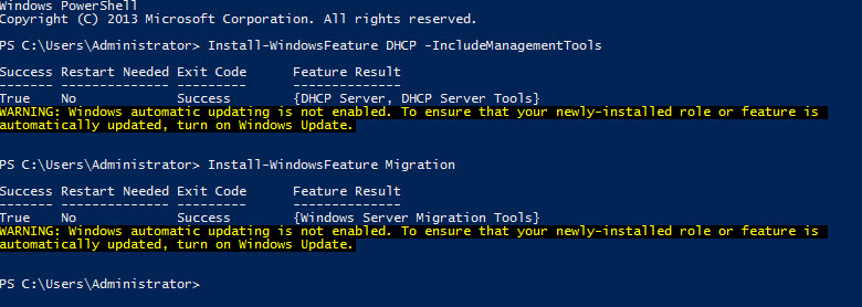 Install DHCP and the Windows Server Migration Tools in Windows Server 2012 R2 (Image Credit: Russell Smith)