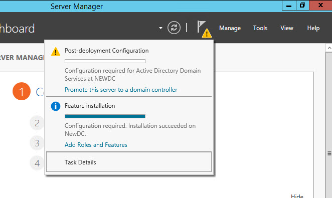 Promote the server to a domain controller in Server Manager (Image Credit: Russell Smith)