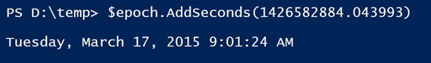 Using the AddSeconds method in Windows PowerShell. (Image Credit: Jeff Hicks)