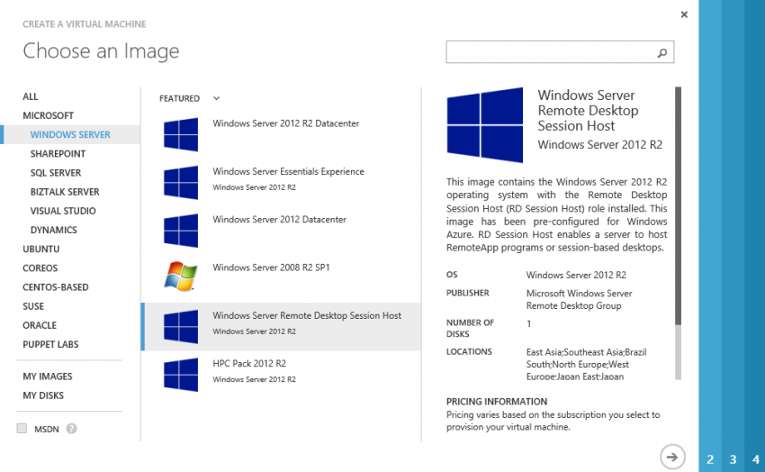 Create a new virtual machine from the Azure Gallery (Image Credit: Aidan Finn)