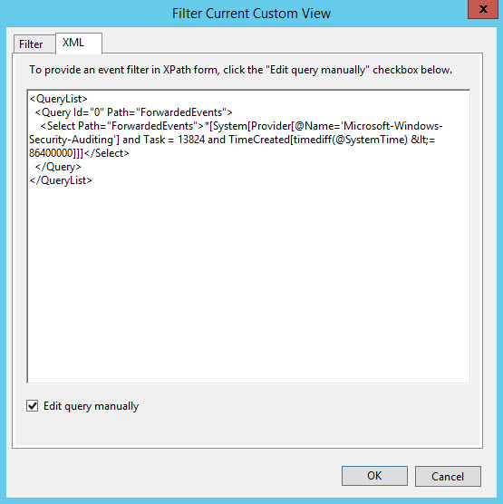 Creating a custom filter on the XPath form in Event Viewer (Image Credit: Russell Smith)