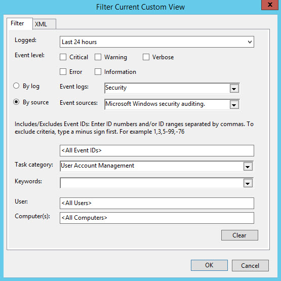 Define a filter for a custom view in Event Viewer (Image Credit: Russell Smith)